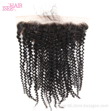 Brazilian Kinky Curly 360 Lace Frontal Remy Hair Hair Closure with Lace Frontal